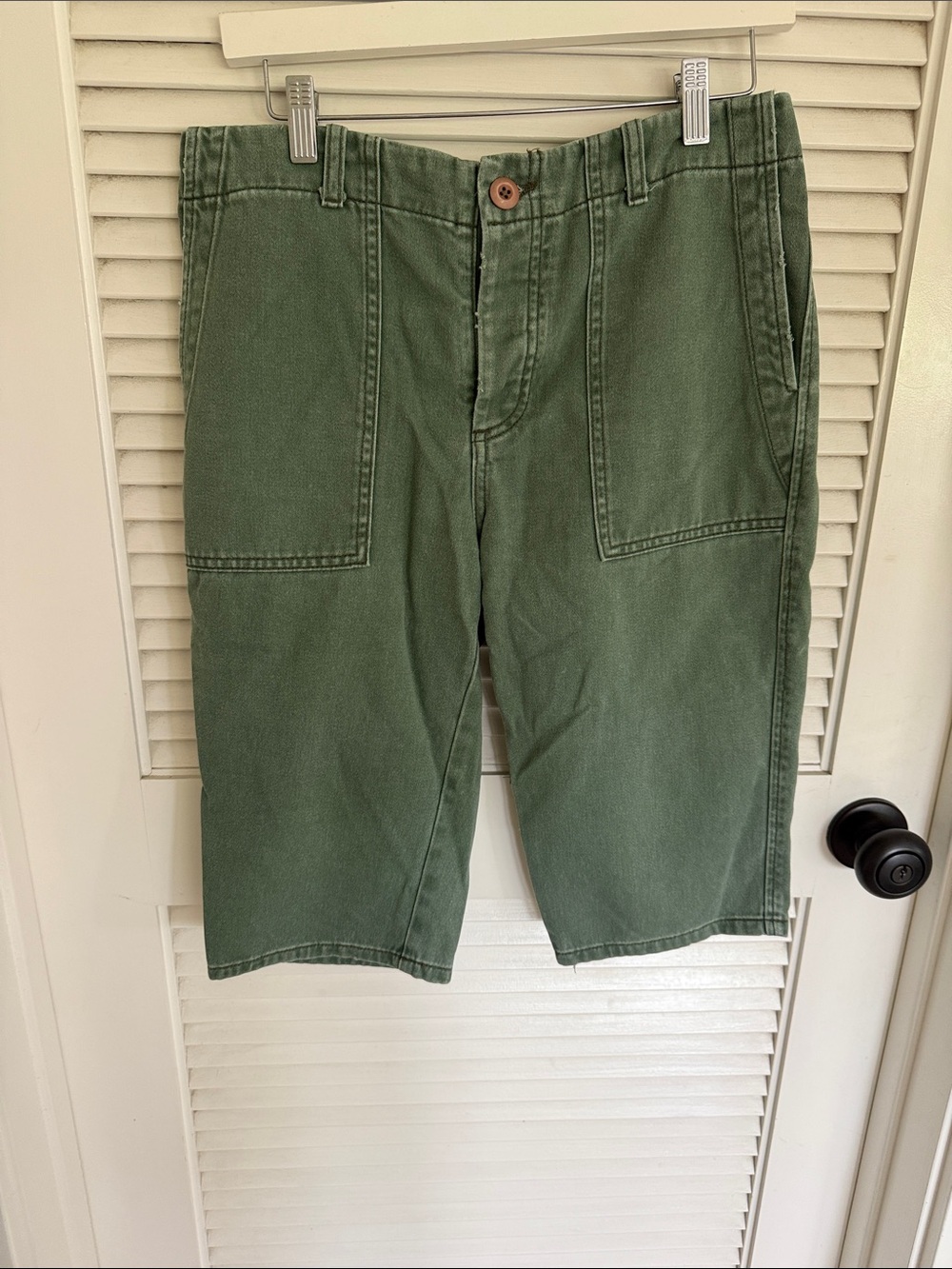 Le Superbe Kush Green Cotton Utility Shorts